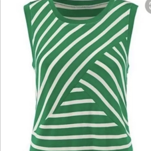 CABI Women Size M GREEN & WHITE Amelia Tank Top Style #5758 - Picture 2 of 5